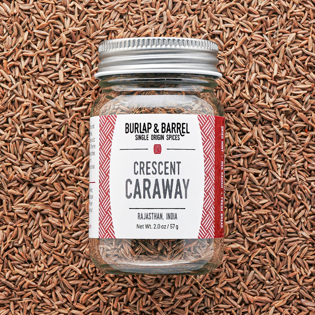 Jar of Crescent Caraway spice from Rajasthan, India by Burlap & Barrel