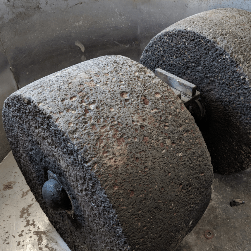 Stone Mill used to grind cured sumac from Burlap & Barrel